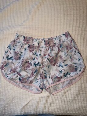Floral Print Lounge Shorts in Pastel Pink and Teal